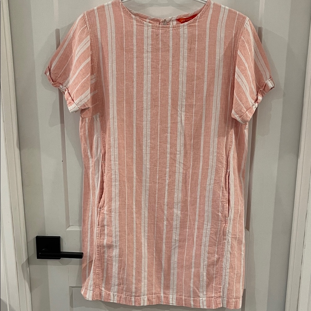 Joe Fresh Coral and White Striped Linen Dress